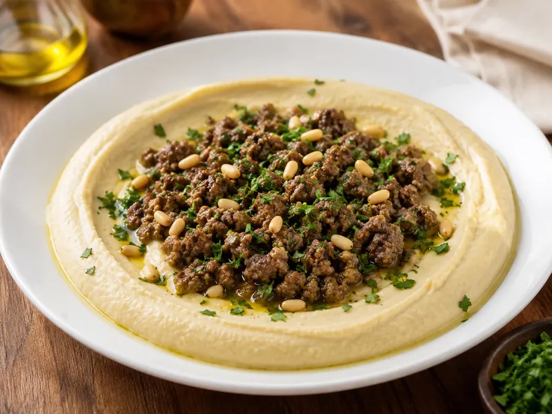 מנת חומוס עם בשר